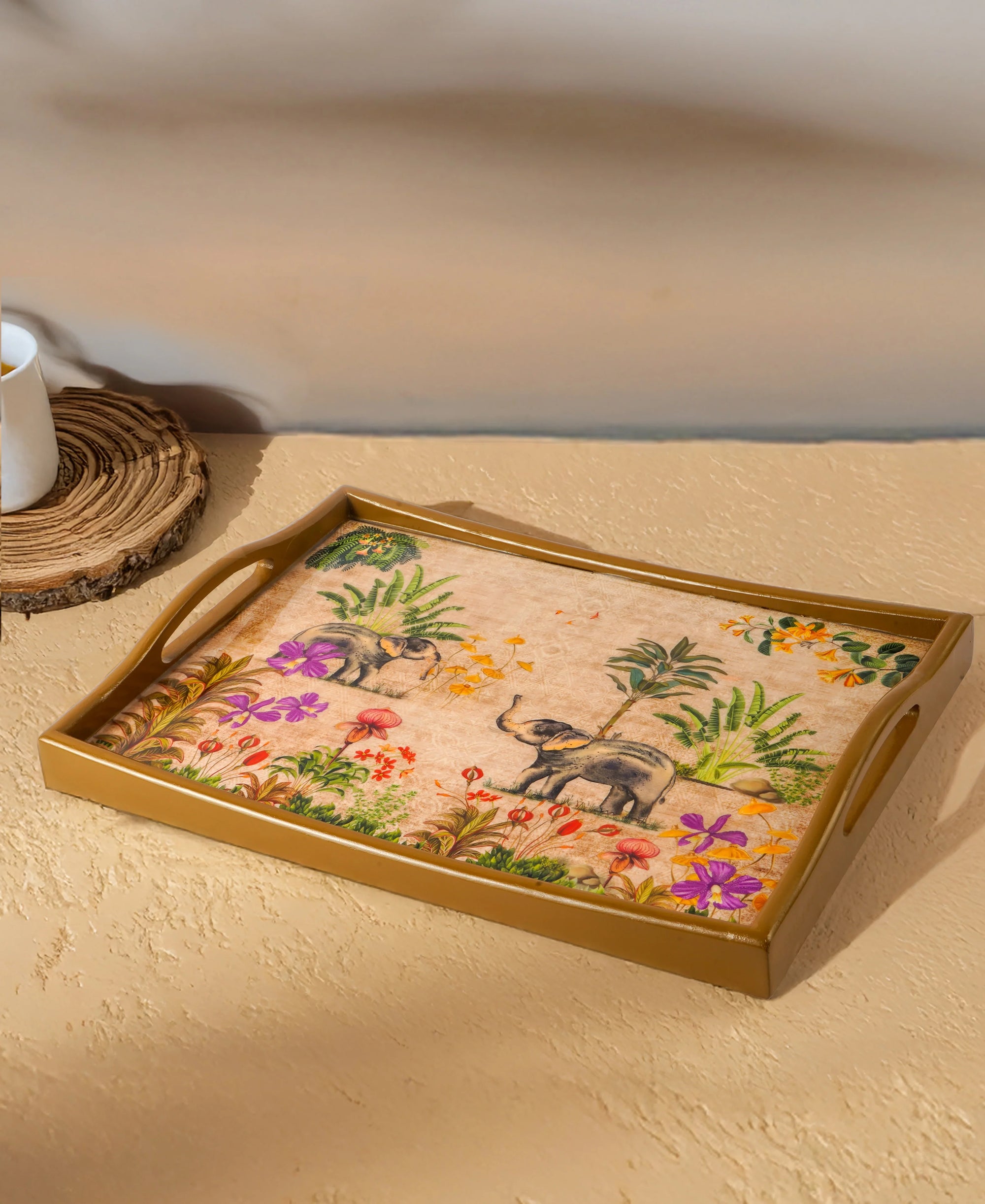 Elephant Tropical Garden Tray-Extra Large