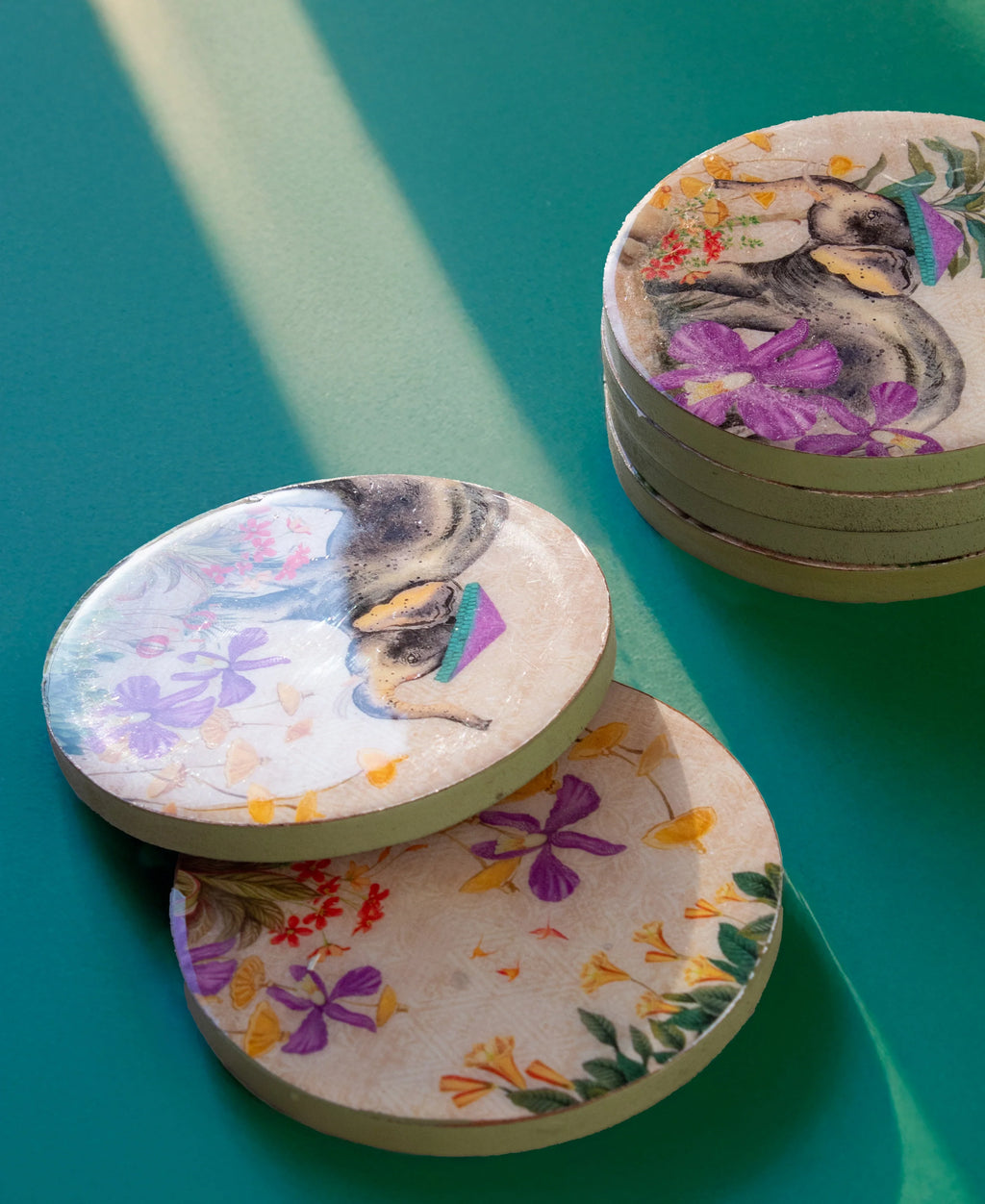 Elephant Tropical Garden Coasters (Set of 4)