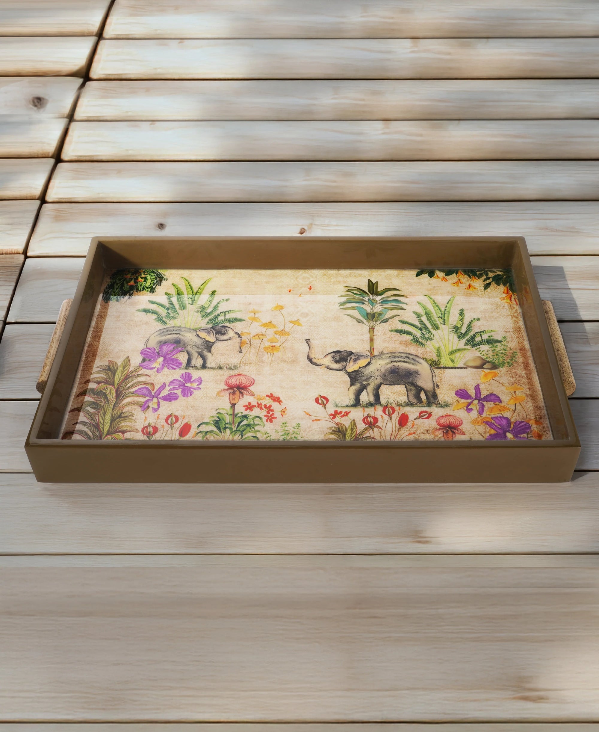 Elephant Tropical Garden Tray- Medium