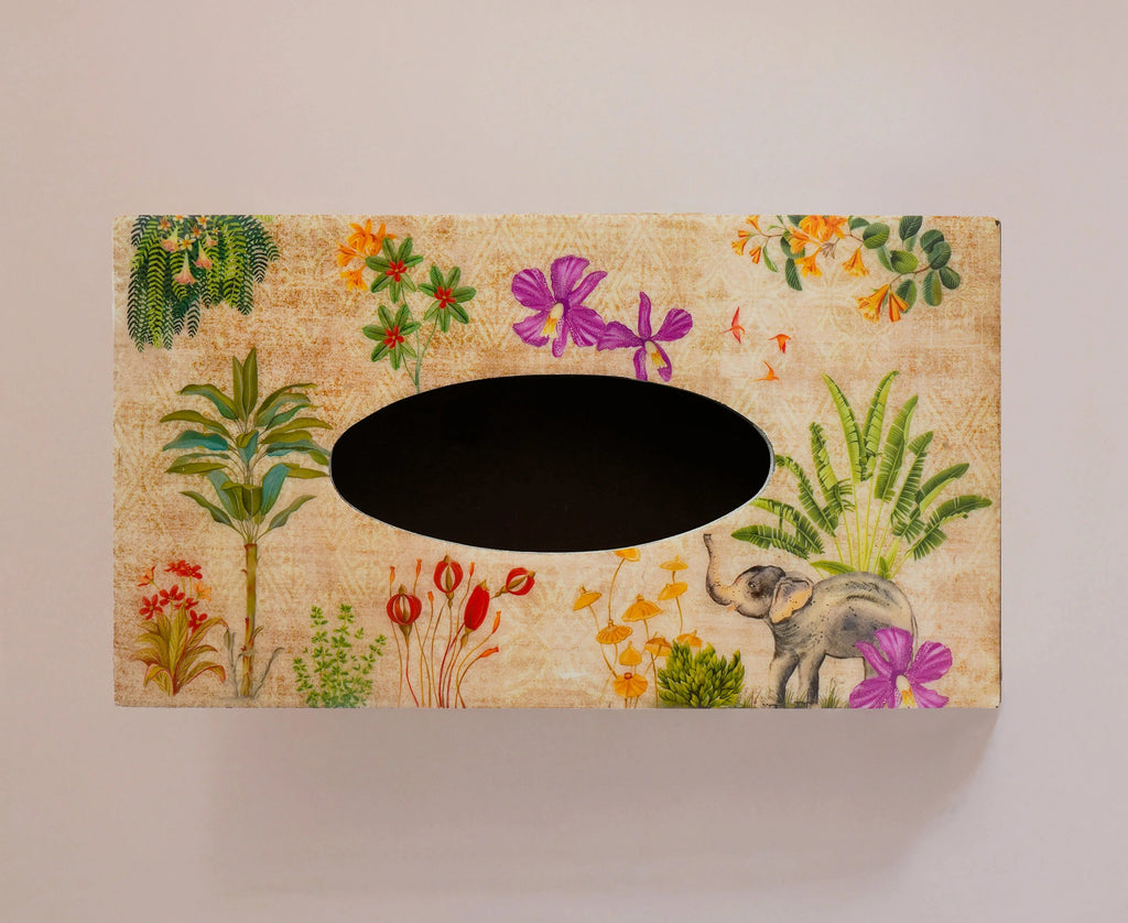 Elephant Tropical Garden Tissue Box