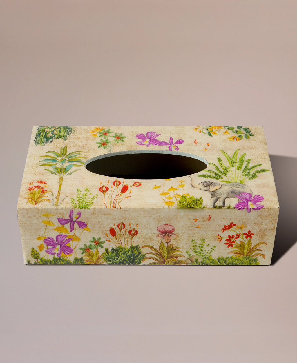Elephant Tropical Garden Tissue Box