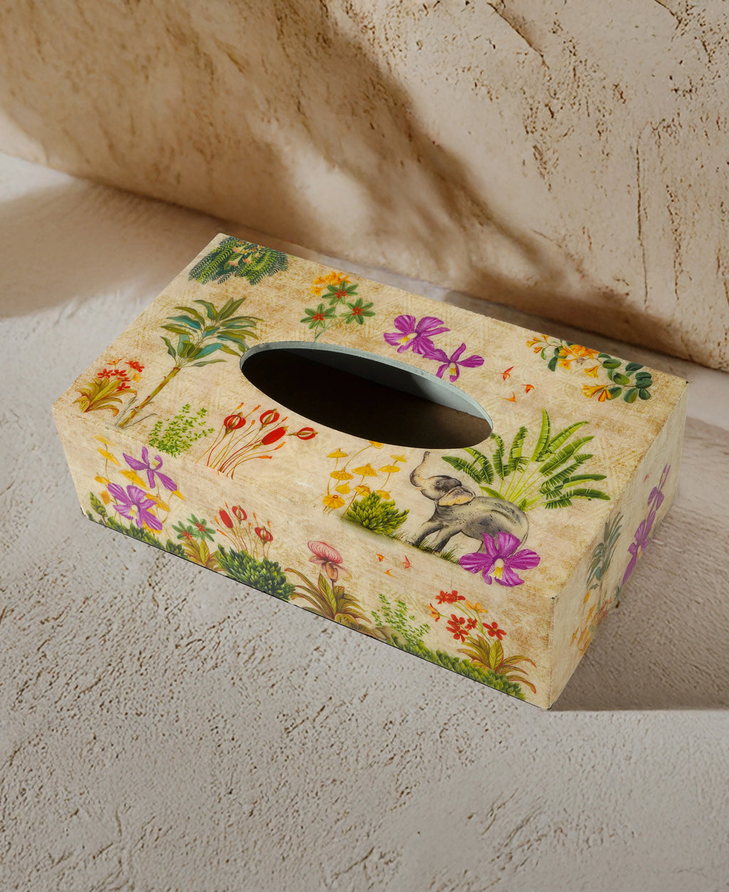 Elephant Tropical Garden Tissue Box