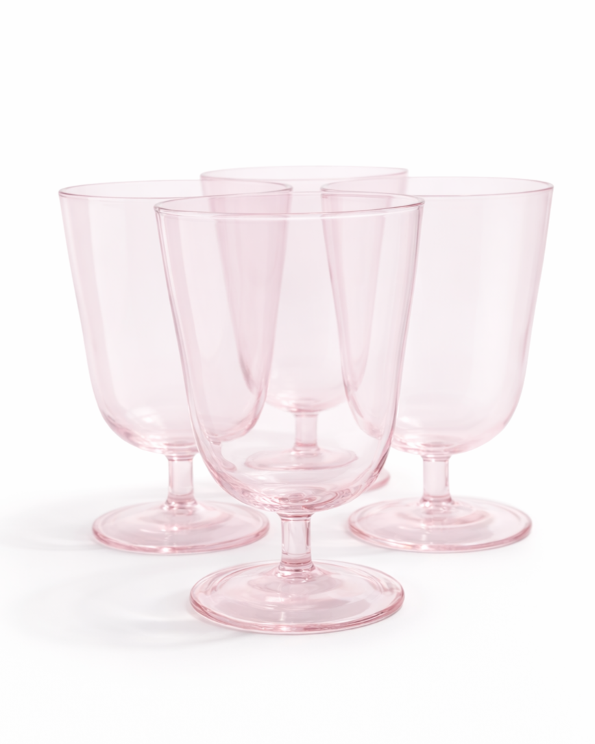 Rose Petal Bistro Glass — Set of 4
