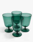 Forest Teal Bistro Glass — Set of 4