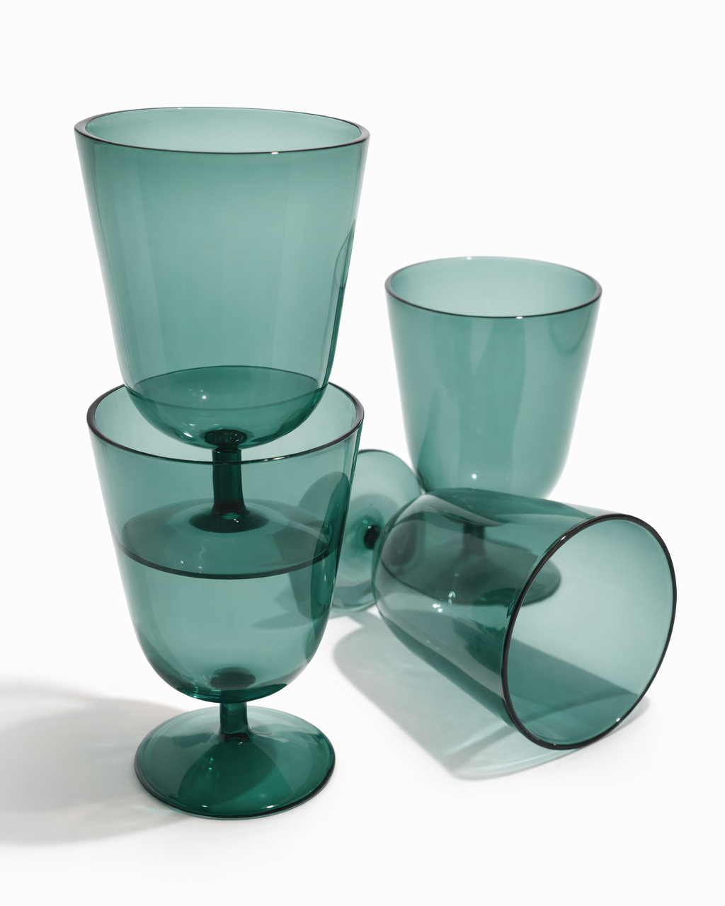 Forest Teal Bistro Glass — Set of 4