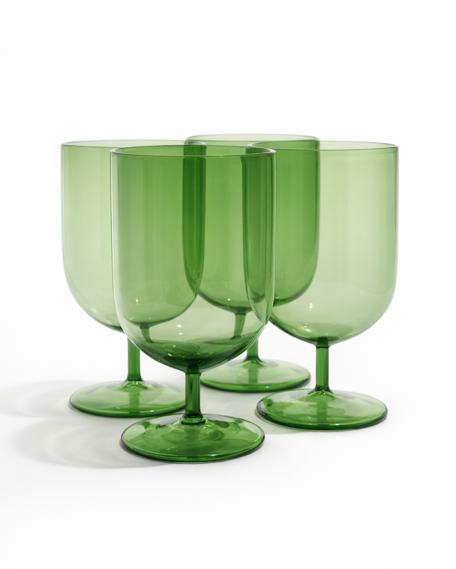 Fern Green Bistro U Glass — Set of 4
