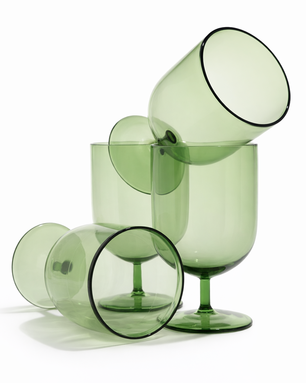 Fern Green Bistro U Glass — Set of 4
