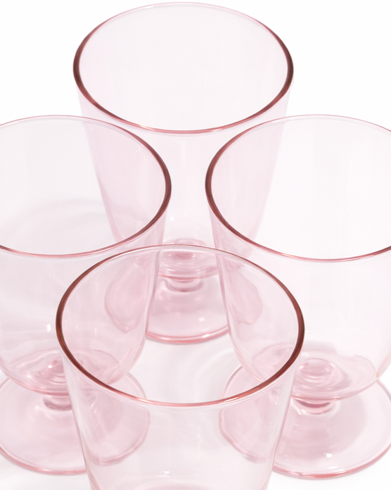 Rose Petal Bistro U Glass — Set of 4
