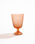 Peach Diamond Cut Goblet — Set of 4