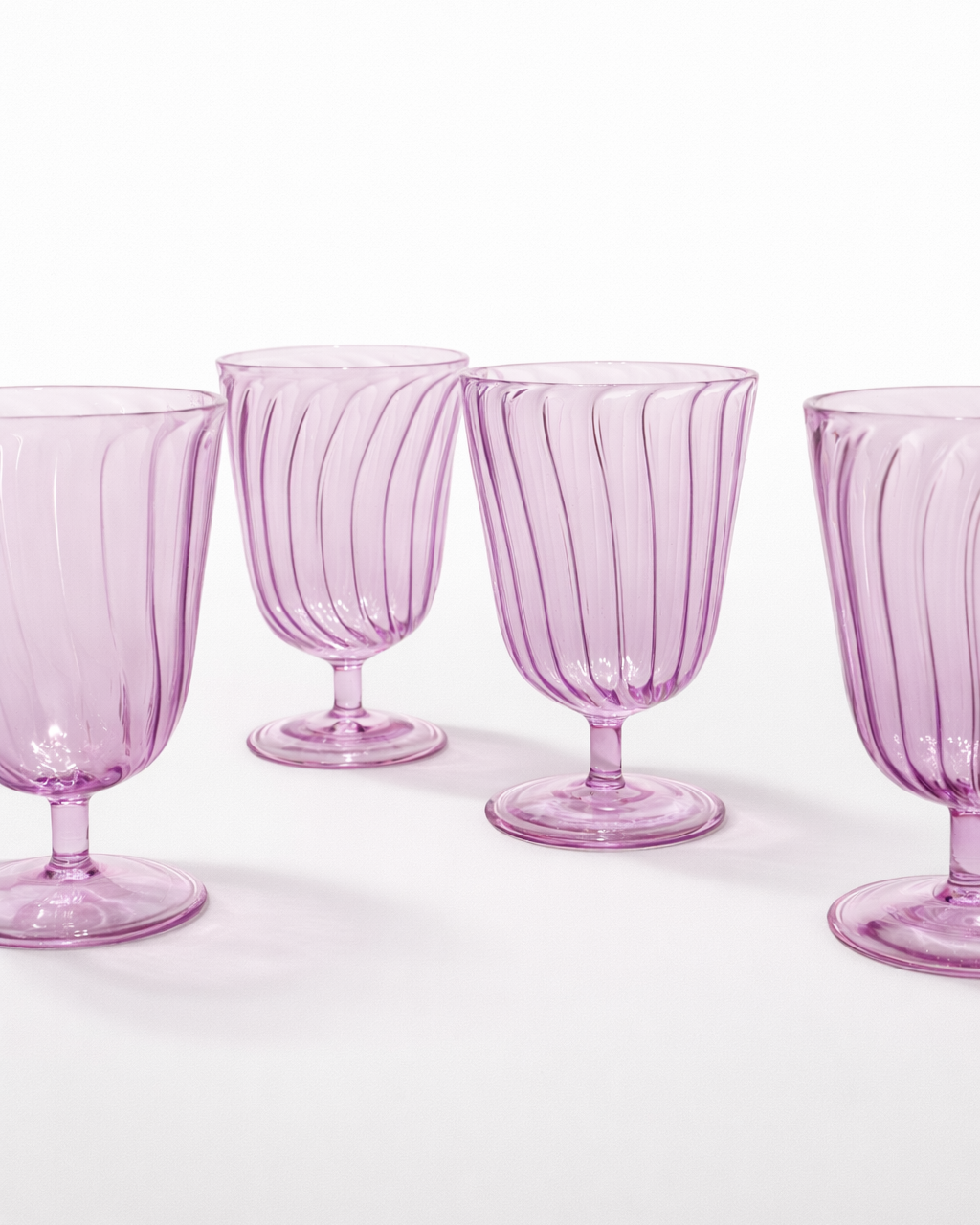 Wisteria Ribbed Goblet — Set of 4