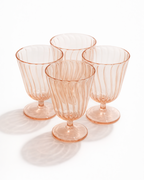 Amber Ribbed Goblet — Set of 4