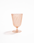 Amber Ribbed Goblet — Set of 4