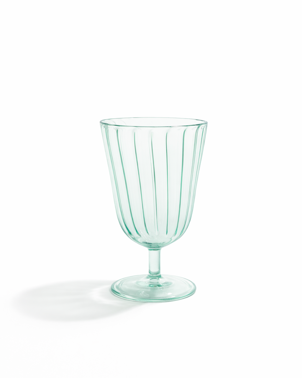 Glacé Mint Ribbed Goblet — Set of 4