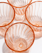 Amber Ribbed Goblet — Set of 4