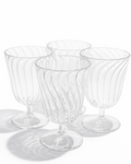 Crystal Clear Ribbed Goblet — Set of 4