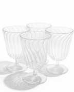 Crystal Clear Ribbed Goblet — Set of 4