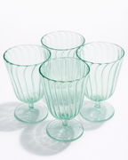Glacé Mint Ribbed Goblet — Set of 4