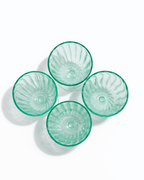 Glacé Mint Ribbed Goblet — Set of 4