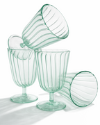 Glacé Mint Ribbed Goblet — Set of 4